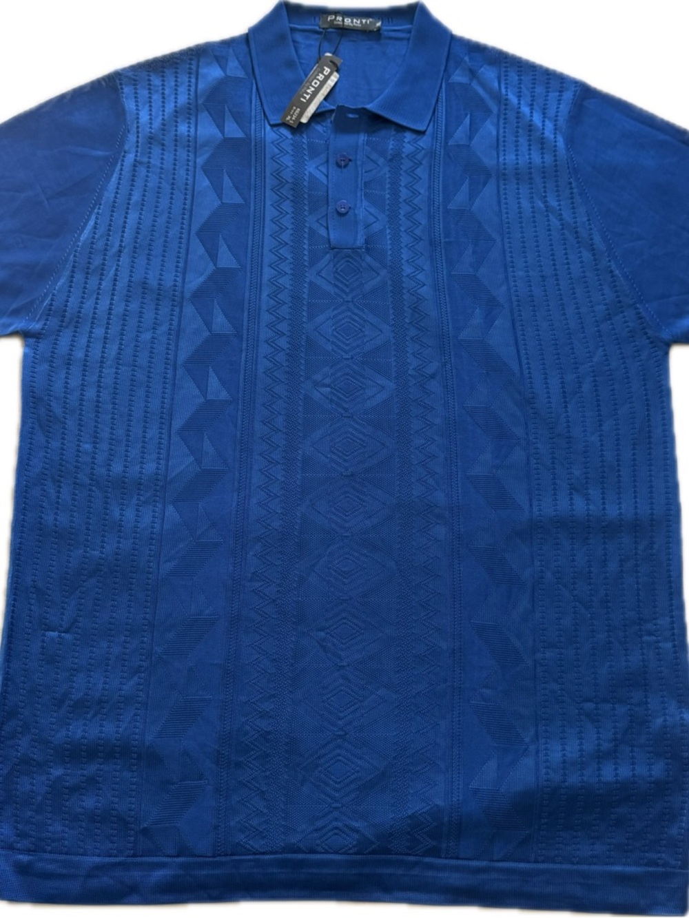 PRONTI Men’s Royal Blue Textured Polo Shirt size XL New with tag